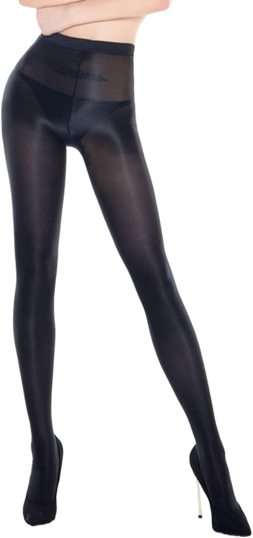 Women's 70 Denier High Elastic Metallic Shiny Socks Nylon Thigh High Socks Silk Sheer Tights Pantyhose