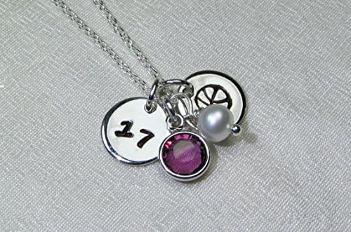 Basketball Mom Necklace - Mothers Necklace Personalized Birthstone Necklace - Sports Team Jewelry Gift - Player Number Necklace - Monogram Jewelry for Girls