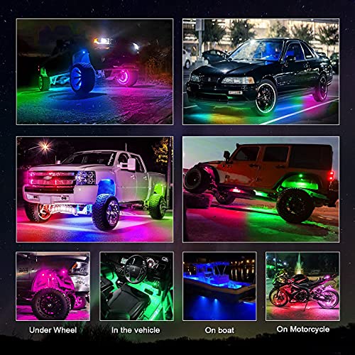 SUPAREE 8 pods RGB Rock Lights car neon underglow kit Wireless Color