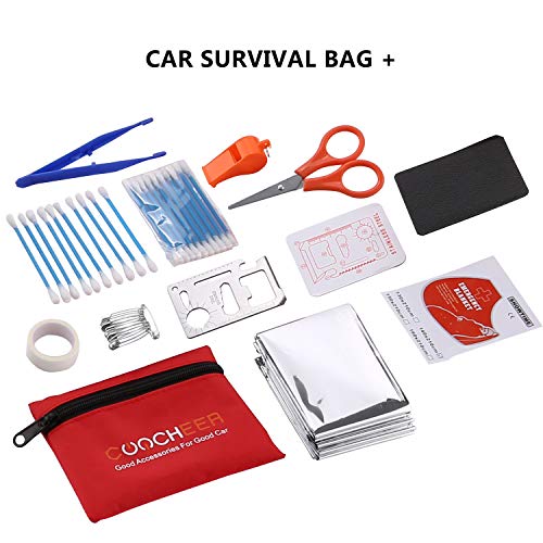 Adakiit Car Emergency Kit, Roadside Assistance 99-in-1 Auto Safety Kit with Jumper Cables,Folding Military Shovel,Air Compressor,Tow Rope,Triangle,Tire Pressure Gauges,Safety Hammer etc.