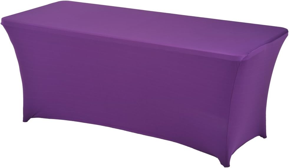 HAORUI Spandex Stretch Lycra Table Cover Cloth 5ft Foot Rectangular Fit