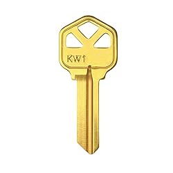 Brass Finish Key Blanks, KW1 Uncut Blank Keys, Pack