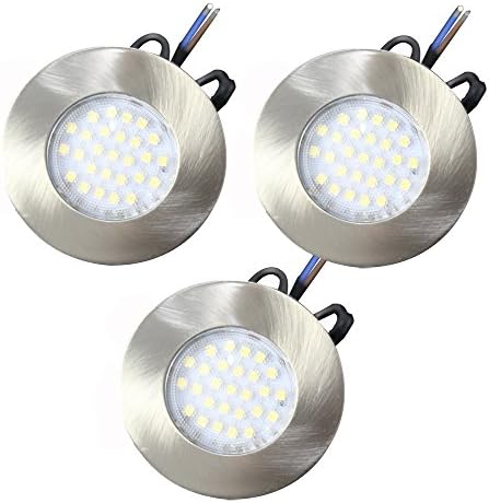 Efrank 3 Pack Efrank Led Downlights Kit ,Cool White Recessed Ceiling Lights [Undimmable,Equivalent to 25W Halogen Bulbs, 300lm, White, AC 100-240V, 120° Beam Angle] Spotlight