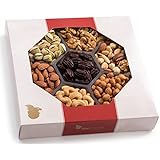 Nut Cravings Gourmet Nut Large Holiday Gift Tray with Striking Presentation - 7-Section Holiday or Anytime Assorted Nuts Gift Basket
