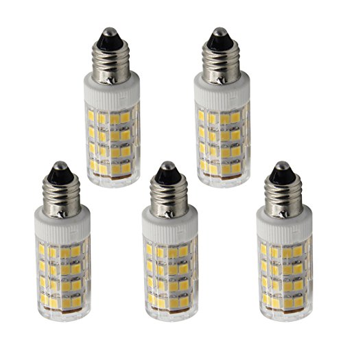 LanYue JD E11 LED Light Bulbs,Dimmable,4W,40W Equivalent,400LM,Warm White 3000K,360Â°Beam Angle,110V, 120v,130V,T3 T4 E11 Base Light Bulb, Mini Candelabra Base, 5-Pack