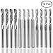 12 PCS Carbide END Mill Cutter, AFUNTA 4 PCS 1/8" CNC Router Bits Double Flute Tools + 8 PCS 1 Flute Single Edged Milling Cutter (2 types) for Nylon, Resin, ABS, Acrylic, PVC, MDF, Hardwood primary