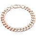 Trendsmax Boys Mens Chain Round Cut Curb Cuban Link Rose Gold Plated Bracelet 9mm 7-11inch