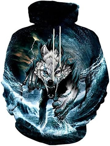 Neemanndy Unisex Colorful Graphic Hoodies 3D Print Cool Sweatshirt Cool Design with Pocket for Men and Women
