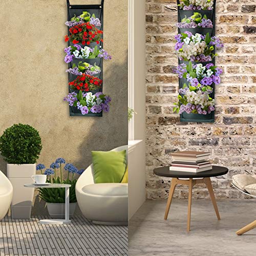 KORAM 7 Pockets Wall Hanging Planter, Upgraded Vertical Garden Planter Deeper and Bigger for Indoor & Outdoor Planting Home Balcony Yard Decoration Better Waterproof