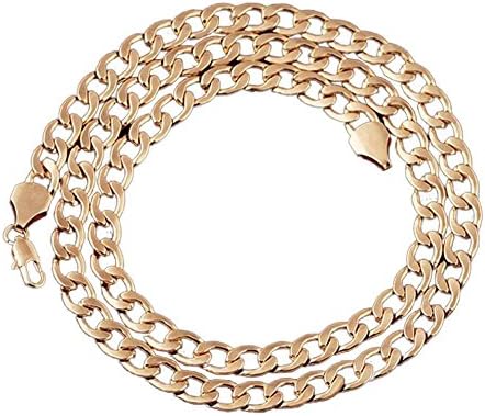 Simayixx 2018 Men Women Fashion Luxury Filled Curb Cuban Link Gold Necklace Jewelry Chain (Gold)