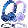 Kids-Headphones-2-Pack-iClever-Wired-Headphones-for-Kids-with-MIC-Volume-Control-Adjustable-Headband-Foldable-Headphones-Kids-on-Ear-for-SchoolTravelPhoneKindlePCMP3 iClever Kids Headphones 2 Pack, Wired Headphones for Kids with MIC, 85/94dB Volume Control, Adjustable Headband…