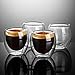 Ecooe Double Wall Glass Espresso Coffee Cups 100 Milliliter Espresso Cup Glasses Set of 4 Demitasse Cups