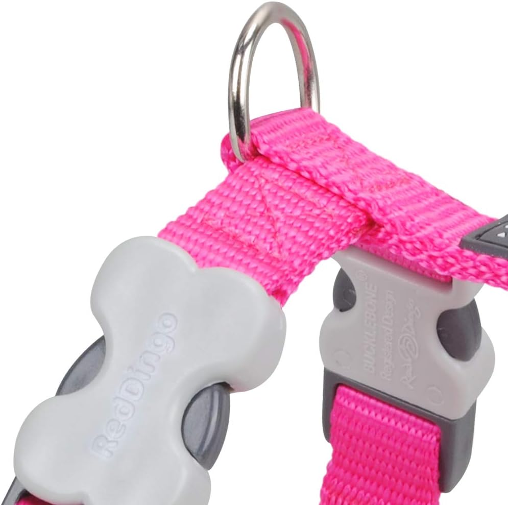 Red Dingo Classic Dog Harness Plain, Hot Pink, Small 15mm - Image 3
