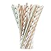 eBoot Paper Drinking Straws for Birthdays, Weddings, Christmas, Celebrations and Parties, Gold, Green and Orange, 100 Pieces