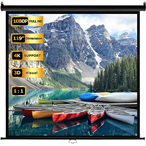 FDW Pull Down Projector Screen 119 inch 4K 1080P LCD Home Theater Projector