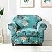subrtex 2-Piece Durable Soft High Stretch Printed Slipcovers Washable Furniture Protector for Sofa Couch Home Decor(Small,Aqua)