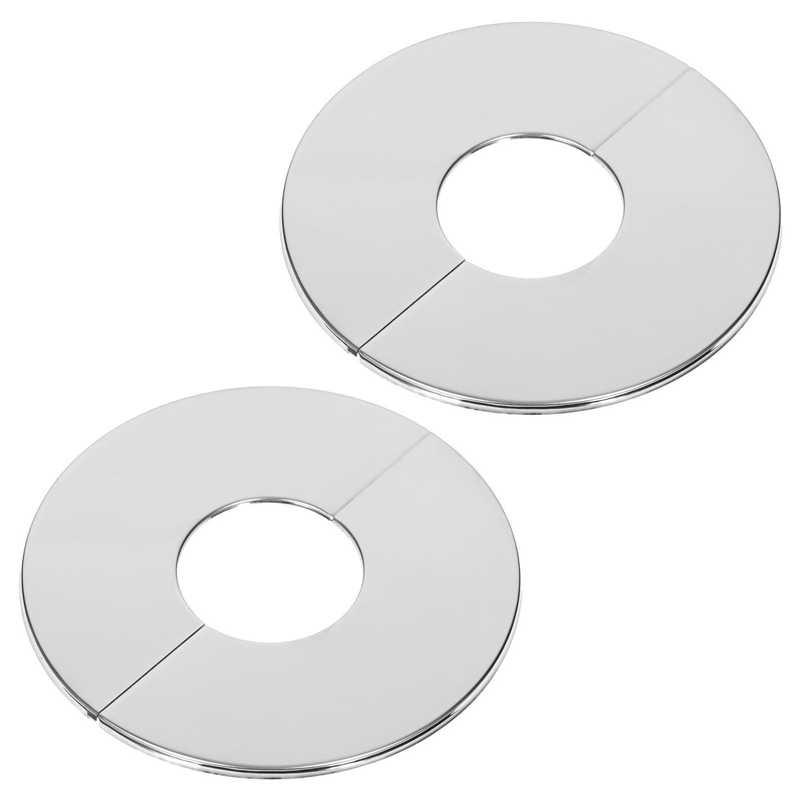 Photo 1 of 2PCS Escutcheon Platem, 2 Inch 51mm Plumbing Cover Plates, Stainless Steel Round Escutcheon Plate Cover, Silver Finish Wall Split Flange for Water Pipe, Drain Pipe