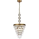 Elegant Lighting Nordic 3-Lights Contemporary Iron and Glass Pendant in Brass