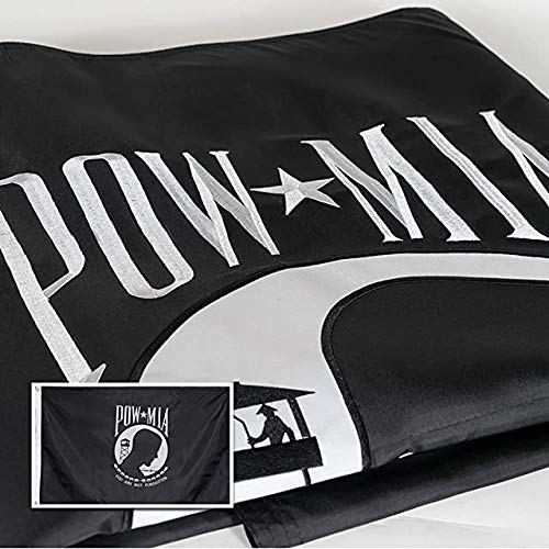 Front Line FlagsPOW MIA Flag 3x5 | Long Lasting Nylon Embroidered Emblem with Quadruple Stitched Fly End | Premium Quality | US Military Banner for Indoor or Outdoor Use
