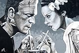 Amorous Libation by Mike Bell Bride of Frankenstein Art Print 18 in x 12 in