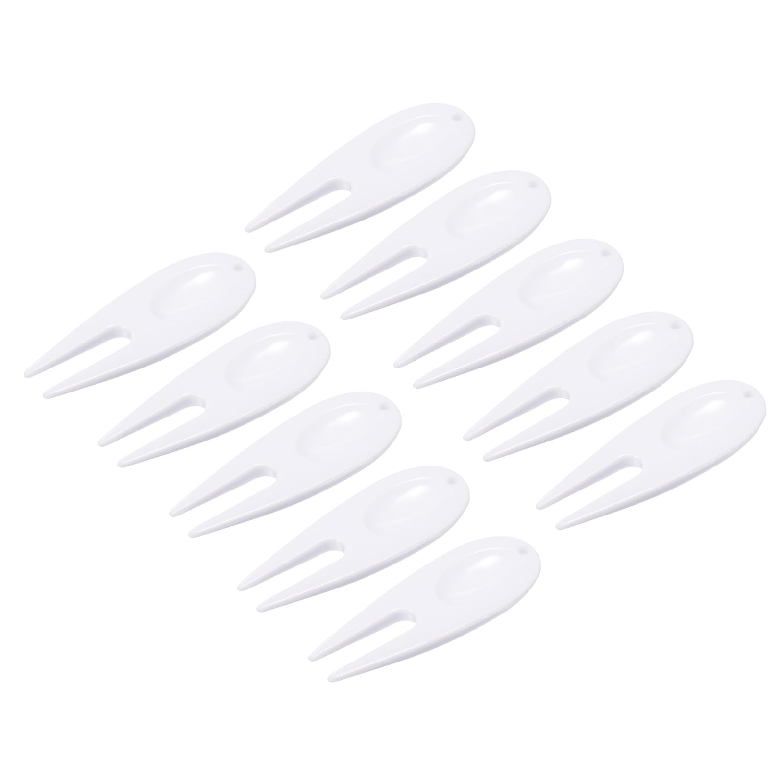 M METERXITY 10 Pack Golf Divot Tool - Golf Divot Repair Tool and Golf Ball Markers, Light & Portable, Apply to Golf Sport (White)