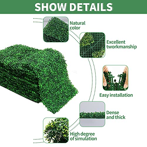 12 Pieces 20"x20" Artificial Hedge Boxwood Panels,Artificial Hedge Wall
