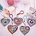 Key Fob 5PCS, Keychain Diamond Painting Key Chain Key Holder Ring Keyring Keyfob Full Drill Diamond 5D DIY Needlework Handcraft Cross Stitch Cartoon Gift for Kids Adults Girls (Multicolor)