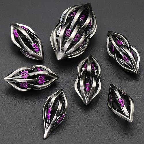 FONVGOGO D&D Metal Dice Set Arcanum with Box Hollow