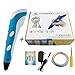 3D Pen with Paper Stencils and Screwdriver/Using Military Motor - VICTORSTAR RP100A Blue for 3D Drawing 3D doodling/Compatible with ABS PLA Filament + 5 Stencils + Adapter + Filament + Screwdriver