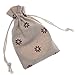BCP Pack of 12pcs 3x4 Inch Double Drawstring Small Linen Bags Burlap Drawstring Bag/ Gift Bag Pouch for Party / Wedding