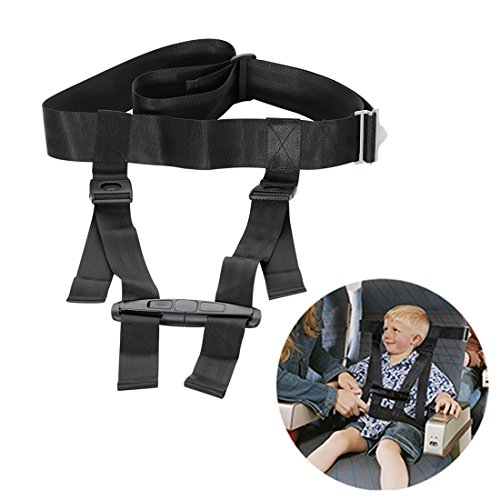 Xpeciall Child Airplane Travel Safety Harness Clip Strap System (Black