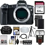 Canon EOS R Full Frame Mirrorless Digital Camera Body with 64GB Card + Battery &amp; Charger + Case + Tripod + Flash + Kit