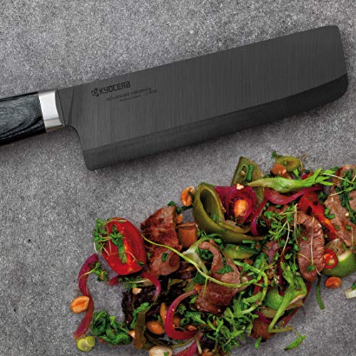Kyocera Advanced Ceramic LTD Series Nakiri Knife with Handcrafted Pakka Wood Handle, 6-Inch, Black Blade - Thumbnail 4