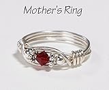 Mother's Ring 1 Birthstone: Personalized Sterling Silver Mom's Family Ring. One Solitaire Swarovski Stone Crystal-Mother's Day, Christmas
