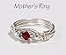 Mother's Ring 1 Birthstone: Personalized Sterling Silver Mom's Family Ring. One Solitaire Swarovski Stone Crystal-Mother's Day, Christmas