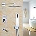 Rozin Chrome 3-way Mixer 10 Inch Rainfall Shower Set Tub Spout Tap + Handheld Spray
