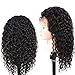 Suerkeep Human Hair Water Wave Wigs Lace Front 150% Density Glueless Virgin Brazilian Natural Hairline Water Curly Lace Frontal Wigs with Baby Hair (12inch, Natural Color)
