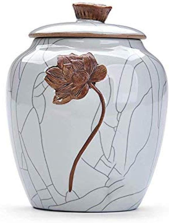 Gulunmun Cremation urn commemorative Celadon ceramic urns sealed cans storage tanks teapots-F