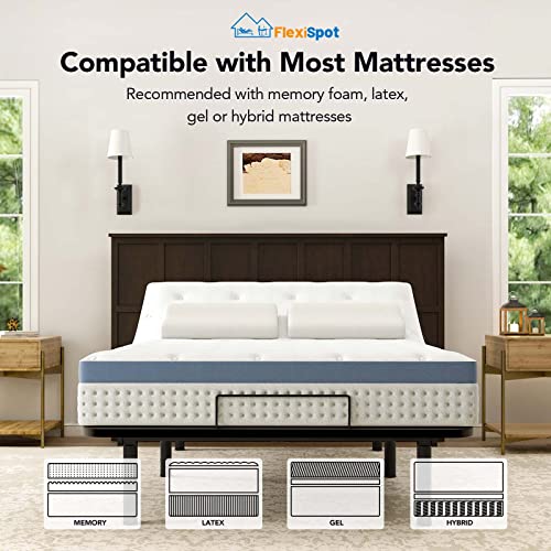 FLEXISPOT S3 Adjustable Bed Frame Base Queen, Wireless, 5 Minutes Quick Assembly, Zero Clearance