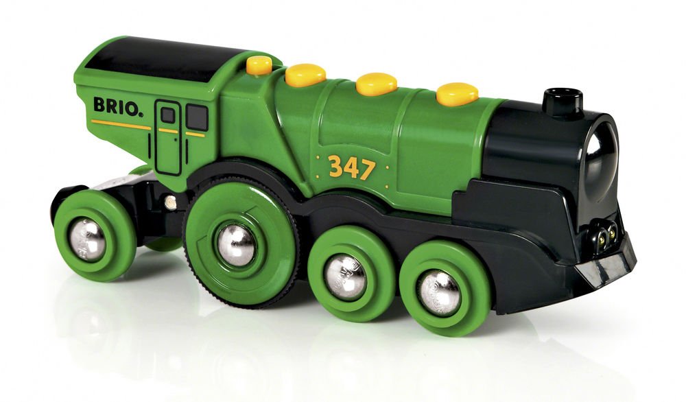 BRIO World Big Green Locomotive Battery Powered Toy Train for Kids Age 3 Years Up - Railway Set Accessories & Add Ons