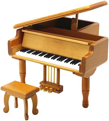 Lefo Exquisite Grand Piano Musical Box (Tune:Kiss The Rain, Burlywood)