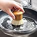 Huibot Bamboo Vegetable Brush Round Handle Natural Fruit Dish Scrubber (1pcs)
