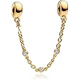 Doyafer Golden Safety Chain 925 Sterling Silver Fit Women's Bracelet Birthday Jewelry Gift For Friends Family