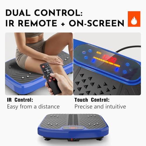 Vibration Plate Exercise Machine Weight Loss, Full Body Workout Vibration Plate Lymphatic Drainage,199 Adjustable Speeds Power Shaping Vibrating Plate Built-in Bluetooth Speaker