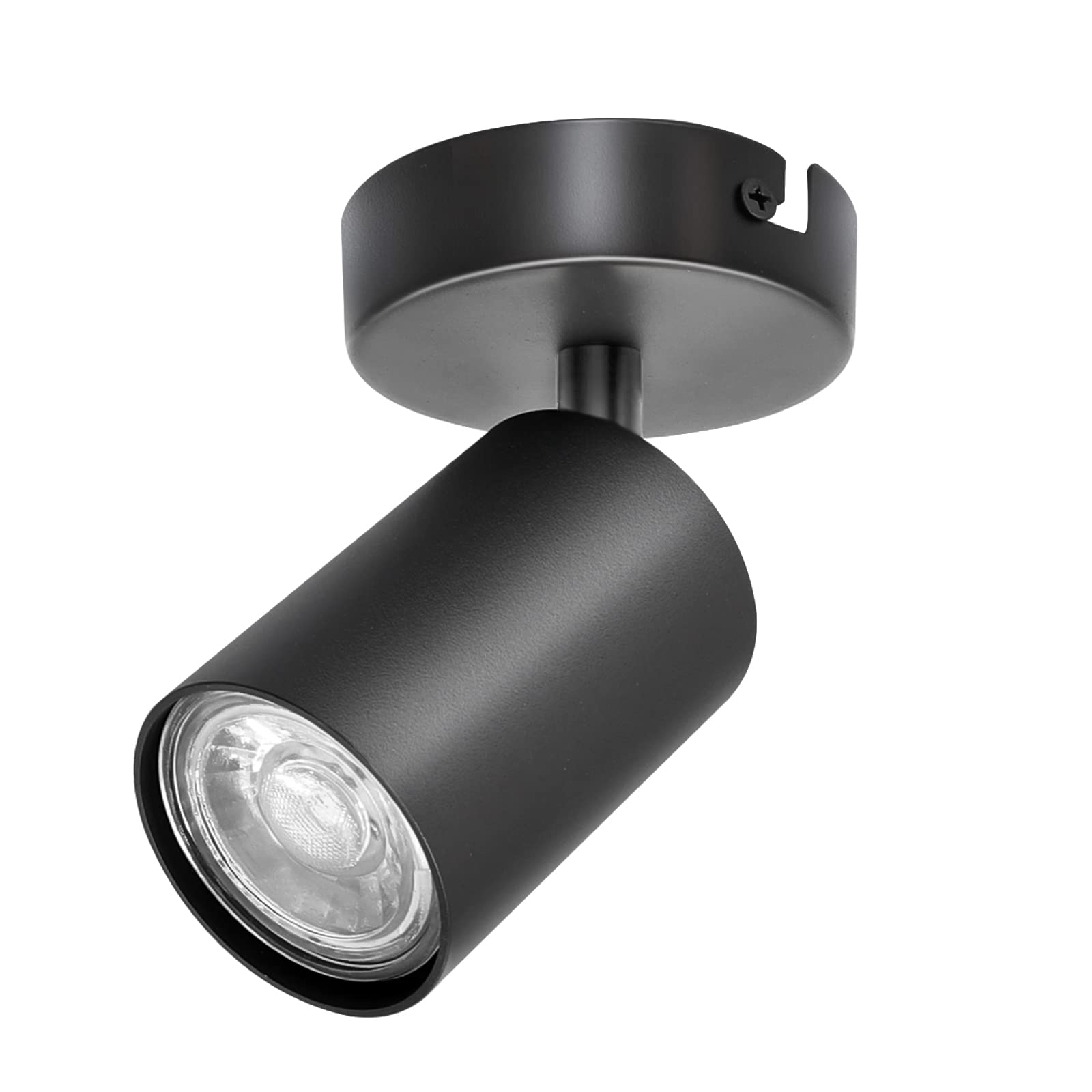 KYOTECH 1 Way LED Ceiling Light Rotatable GU10 Ceiling Spotlights Fitting GU10 Sockets Black Angle Adjustable Lighting for Kitchen Living Room and Bedroom, Bulb not Included