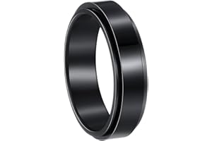 Udolfly Mens Fidget Rings Anxiety Spinner Rings for Men Classic Chain Rings for Women Adults Titanium Steel Ring