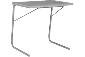 TABLE-MATE Table Mate XL TV Tray Table - Folding Couch Tables Trays for Eating Snack Food, Stowaway Laptop Stand, Portable Bed Dinner Tray - Adjustable TV Table with 4 Set Angles, Silver