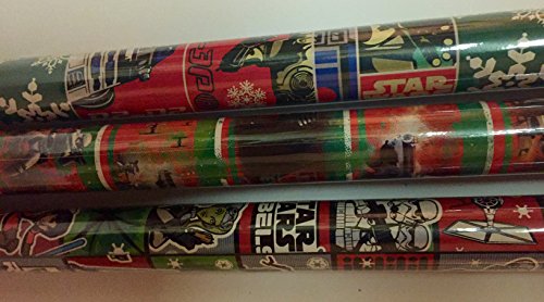 Gift Wrap ~ STAR WARS ~ Wrapping Paper - 3 ROLLS(1 each) 60 sq ft (20 sq ft each)