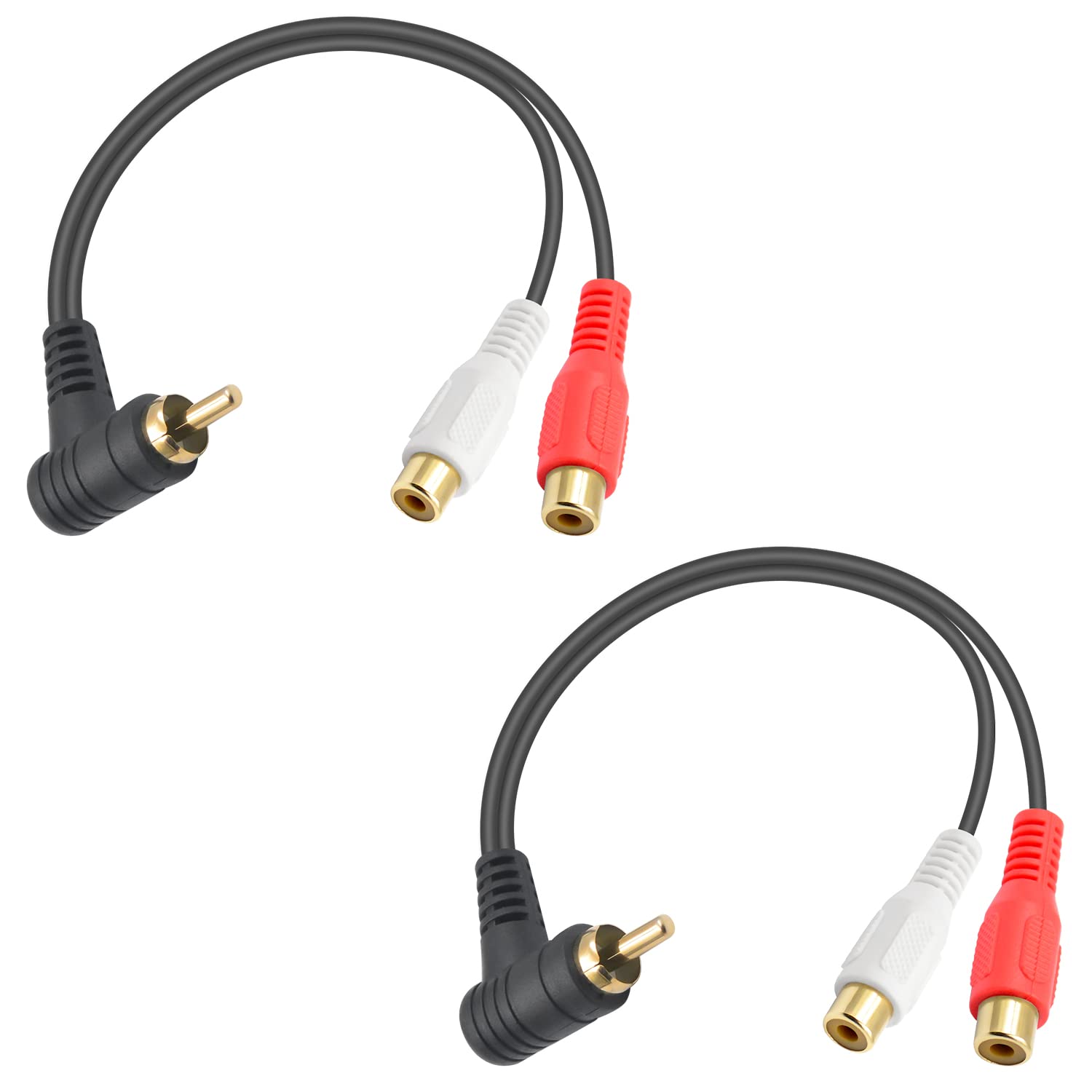 Duttek RCA Cable,RCA to 2RCA for Subwoofer, Home Theater, CD Player, Car Audio or other RCA enabled device (0.25M) (RCA Cable (1 male to 2 female))