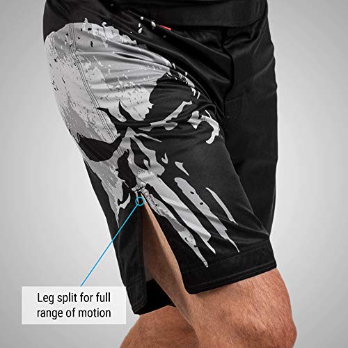 Hayabusa MMA Shorts | Mens | Marvel The Punisher Board Style MMA Training Shorts | Black, XX-Large